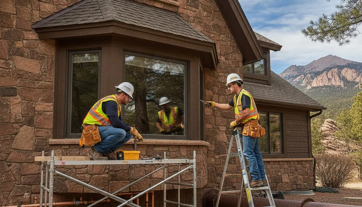 Plumber repairing a pipe in Colorado Springs, CO for residential plumbing service
