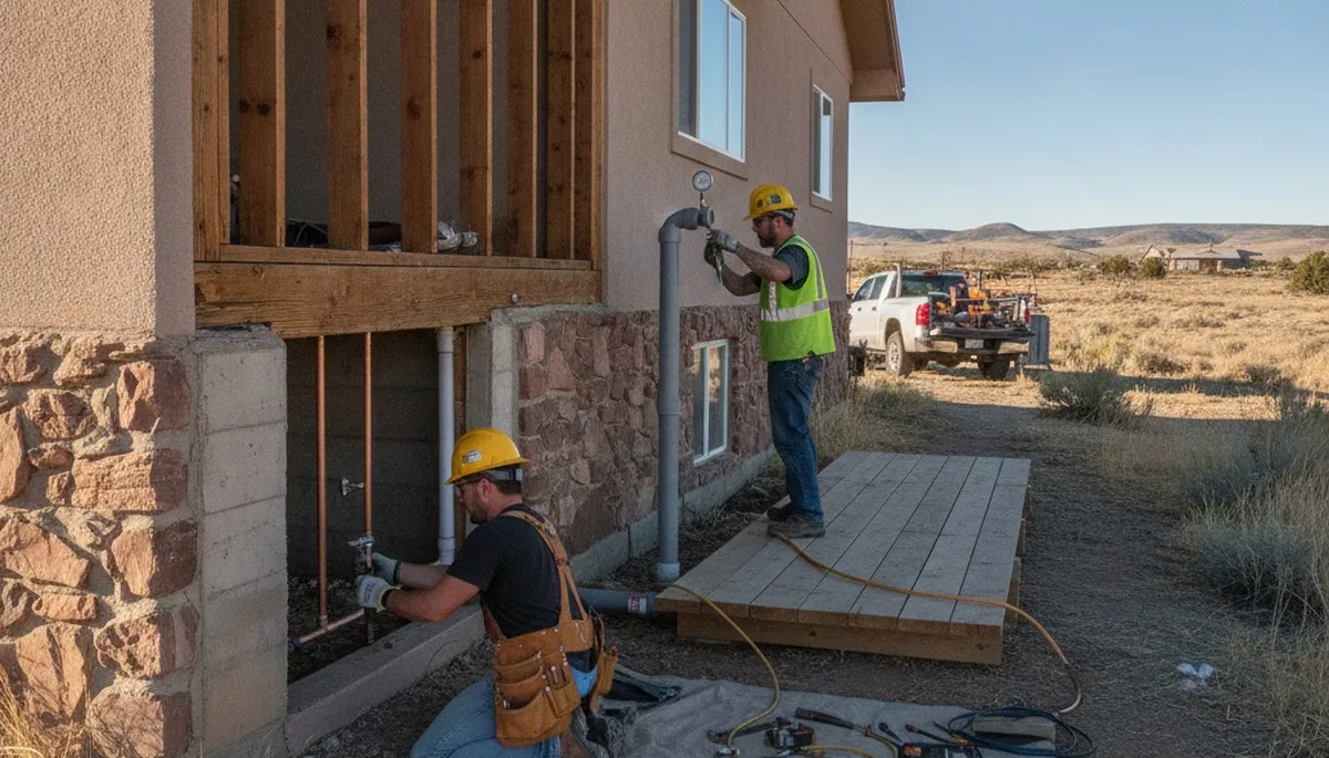 Plumber repairing a pipe in Colorado Springs, CO for plumbing repair service