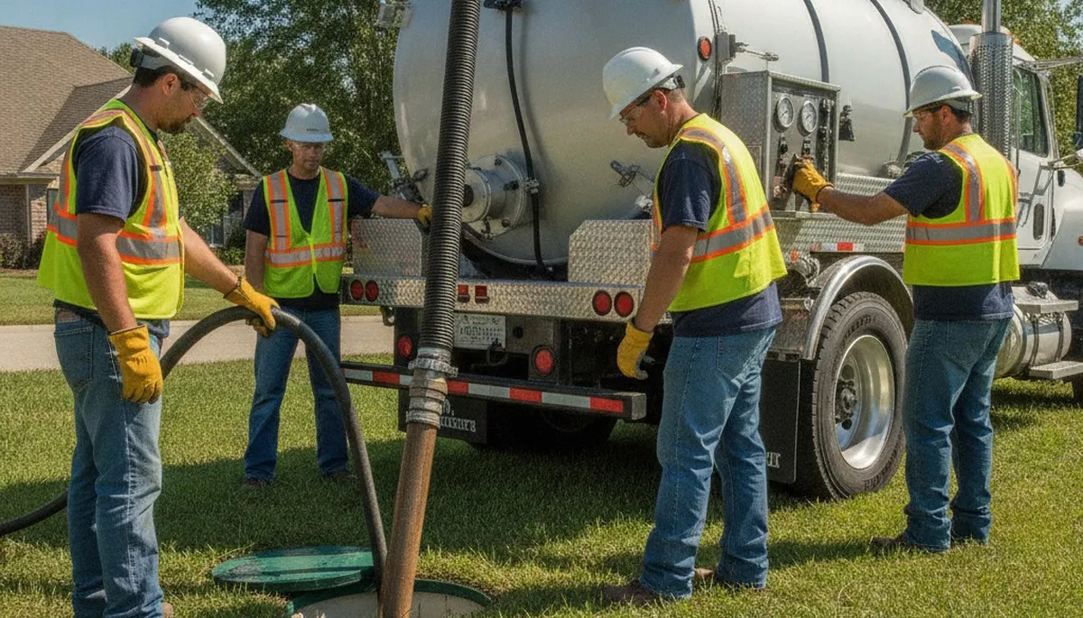 Septic pumping service truck in Colorado Springs, CO for fast residential plumbing support