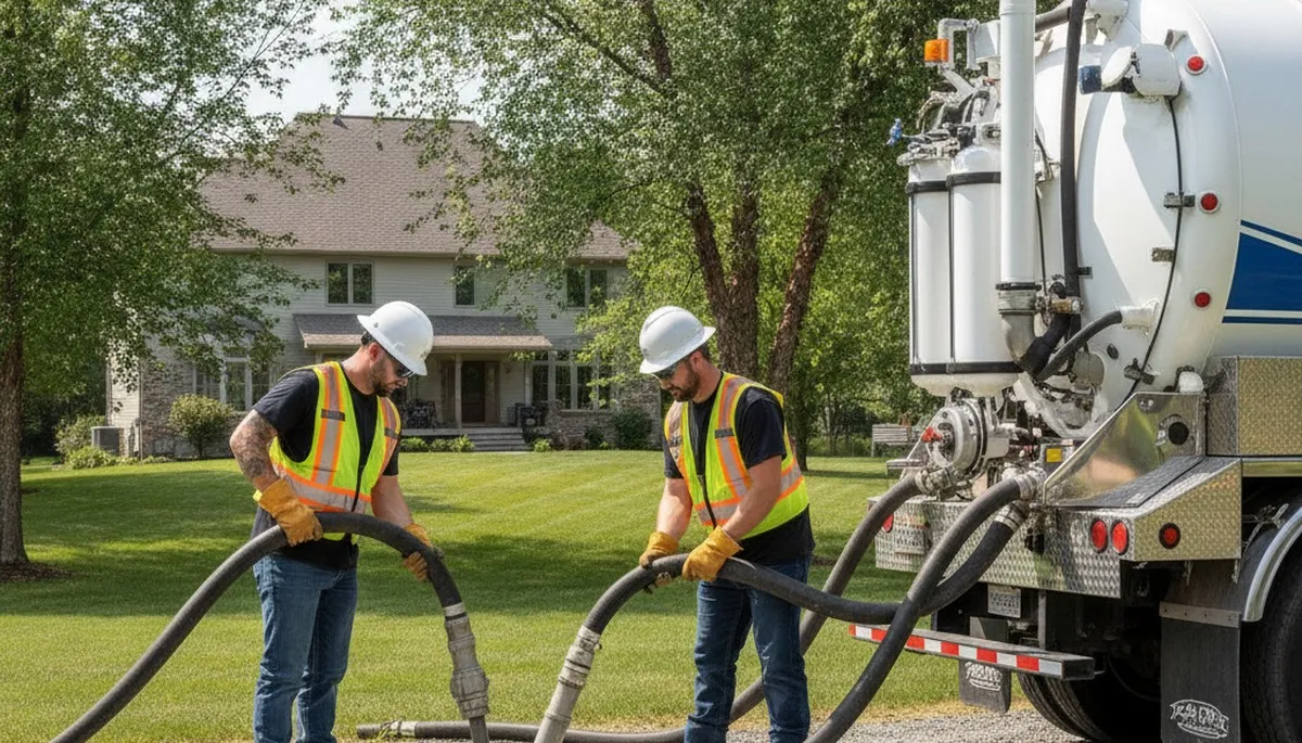 Septic pumping service truck in Colorado Springs, CO for fast home plumbing maintenance