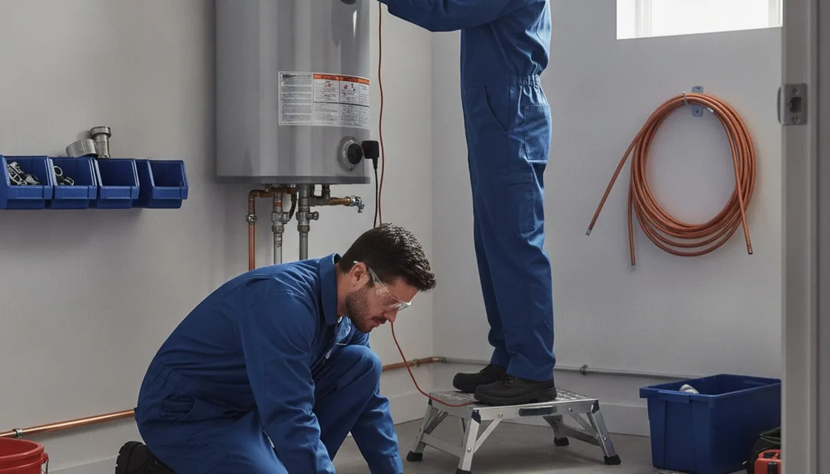 Water heater repair technician serving Colorado Springs, CO, for residential plumbing service